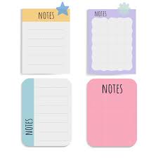 Several free, simple notepad alternative. Colorful Notepad Set Free Vector Note Paper Cute Notes Sticky Notes