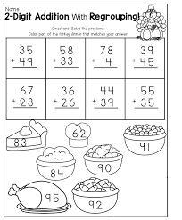 Addition With Regrouping Coloring Worksheets Here You Can Find More W Addition Worksheets Thanksgiving Addition Worksheets Addition With Regrouping Worksheets