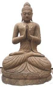 4 Foot Stone Sitting Buddha Statue Tibetan Greeting Pose Zen Asian Decor Statue Buddha Statue Buddha