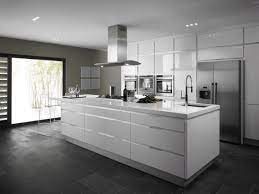 Kitchen floor tiles are another essential design choice. Modern White Kitchen With Grey Floor Novocom Top