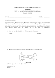 September 13, 2012 formulae additional mathematics, formulae, spm. Test 1 F4 Add Maths