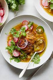 Braised Chicken Thighs With Tomatillos Recipe Recipe In 2021 Braised Chicken Thighs Recipes Braised Chicken