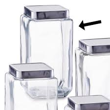 Vorratsglas 2000ml M Edelstahldeckel Vorratsdose Eckig Vorratsdosen Glas Glas Deckel