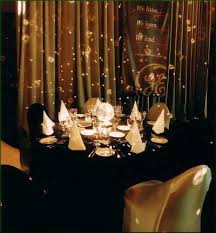 Black And Gold Table Covers Pin By Candace Romero On Theme Concept Black Gold Gold Chair Covers Masquerade Ball 40th Birthday Parties