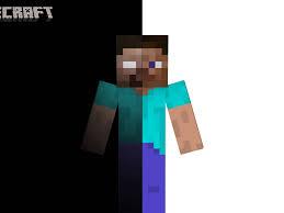 Download Half Minecraft Herobrine And Steve Wallpaper | Wallpapers.com