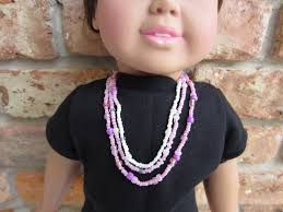 18 in Doll Jewelry, Doll Beads, Infinity Necklace,doll Necklace, Seed  Beads, White Beads, Pink Beads, Doll Wrap Necklace, 18 Inch Doll Beads