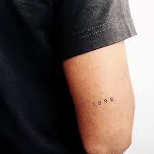 1992 Birth Year Temporary Tattoo Set Of 3 Above Elbow Tattoo Minimalist Tattoo Elbow Tattoos