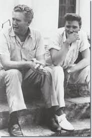 August 14, 1958 Elvis and Vernon mourning the death of Elvis' beloved mother