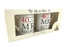 Traditional or modern 40th wedding anniversary gift ideas. Buy 40th Ruby Wedding Anniversary Gift Pair Of Mugs Online At Low Prices In India Amazon In