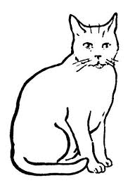Black And White Cat Pictures To Color Vignette 3 Cat Clipart Line Art Images Cat Drawing