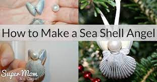 Form a bow out of six strands of raffia by wrapping it around four fingers. How To Make A Sea Shell Angel Easy Holiday Craft Project
