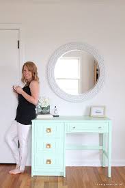 mint desk makeover desk makeover wood desk white wood furniture