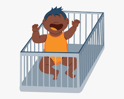 Baby Sitting Up In The Crib Crying For Their Parent Cartoon Hd Png Download Kindpng
