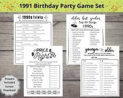 Please take this into consideration if you view this page and the day is either ahead or behind your local date. 30th Birthday Trivia Etsy