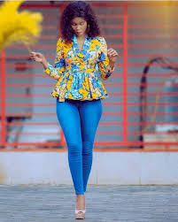 African Print Top With Jeans Latest African Fashion Ankara Kitenge African Women Dresses Afric African Print Tops African Clothing Styles African Clothing