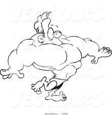 *in cartoons* pix + clips~collected 2018. Vector Of A Cartoon Weightlifter Man With No Neck Coloring Page Outline By Toonaday 13759