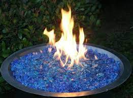 Fireplace Glass San Diego Stainless Steel Fire Pit Drop In Pan With Blue Large Glass Rocks 888 786 6344 Glass Fire Pit Fire Pit Glass Rocks Fire Pit