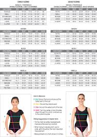 Bloch Dancewear Size Chart Measurement Chart Body For