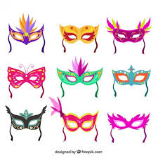 Colorful Carnival Masks Collection Free Vector Carnival Crafts Carnival Masks Carnival