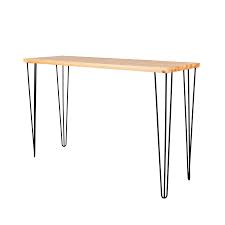 These legs are ideal for any desk or table where the user is seated in a standard chair. Hairpin Long Bar Table Timber Top Black Legs Event Artillery