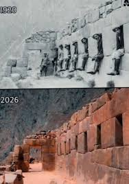Inca masonry at Ollantaytambo in Peru