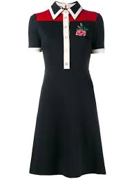 Gucci Rose Embroidered Polo Dress Modesens Polo Dress Clothes Design Fashion