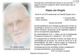Overleden Klaas-Jan Engels