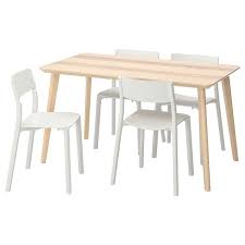 Lisabo Janinge Table And 4 Chairs Ash Veneer White Ikea Dining Room Table Chairs Ikea Table Cheap Office Chairs