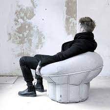 Swedish Designers Form Us With Love Presented A Beanbag Contained In A Metal Frame Bean Bag Chair Comfy Accent Chairs Masculine Style