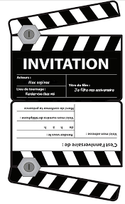 Un Anniversaire Sur Le Theme Du Cinema Ou Dans Les Coulisses Des Stars De Hollywood Idee Anniversaire Ado Invitation Anniversaire Carte Invitation Anniversaire