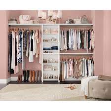 Closetmaid Impressions Basic 60 In W 120 In W White Wood Closet System 53861 The Home Depot Home Depot Closet Simple Closet Wood Closet Systems