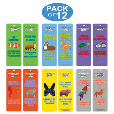 Creanoso Animals Fun Facts Series 2 Bookmarks 12 Pack A A A œ Great Stocking Stuffers Gift Ideas Animal Facts Fun Learning Fun Facts About Animals
