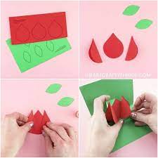 The rose petals on the outside are separate and overlap each other i would suggest watching my tutorial video for this card. How To Make A Pop Up Flower Card Easy Spring Tulip Craft For Kids Pop Up Flower Cards Tulips Card Flower Cards