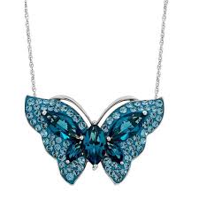Get it as soon as wed, jun 9. Brilliance Fine Jewelry Brilliance Fine Jewelry Sterling Silver Blue Crystal Butterfly Pendant 18 Necklace Walmart Com Walmart Com