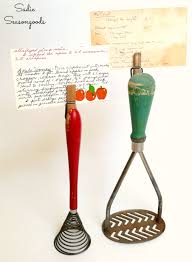 Creating Diy Recipe Card Clip Holders With Repurposed Vintage Kitchen Gadgets And Clothesp Vintage Kitchen Utensils Recipe Card Holders Vintage Kitchen Gadgets