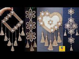 4 Best Creative Jute Wall Hangings Room Decoration Ideas Best Out Of Waste Jute Craft Designs Youtube Design Crafts Jute Crafts Rope Crafts Diy
