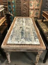 Antique Rustic Doors Table Reclaimed Solid Wooden Dining Table Conscious Design Ebay Rustic Doors Door Dining Table Wooden Study Table