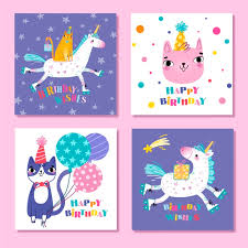 Send this pretty happy birthday banner ecard. Free Vector Collection Of Cute Animals Birthday Cards