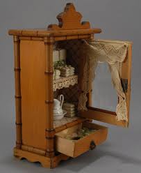 French Faux Bamboo Linen Cabinet Meubles Maison De Poupee Maison De Poupee Jouets Anciens
