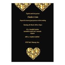 Black And Gold Card Background Gold Hearts Wedding Invitations Black Background Zazzle Com Black Wedding Invitations Heart Wedding Invitations Wedding Invitations