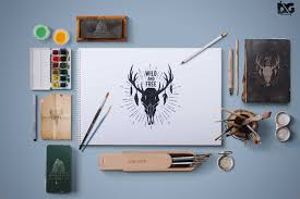 Free Artwork Presentation Scene Mock Up Free Artwork Free Logo Mockup Mockup Free Psd