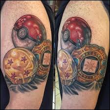Dragon Ball Pokeball And Digivice Tattoo Done By Bradleyatherton Tattoo Visit Now For 3d Dragon Ball Z Compressio Pokeball Tattoo Z Tattoo Gaming Tattoo