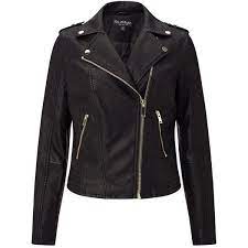 Wallis Black Zipped Pocket Biker Jacket Liked On Polyvore Featuring Outerwear Jackets Floral Jac Faux Leather Biker Jacket Fitted Biker Jacket Biker Jacket