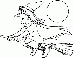 Beautiful witch sitting on a pumpkin and talking to a black raven. Free Coloring Page Of Witches Coloring Home