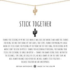 Stick Together Necklace Cactus Necklace Friends Quotes Best Friend Quotes