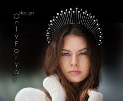 Corona de estrellas con perlas de agua dulce: tocado nupcial con halo