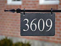 Enjoy free shipping on most stuff, even big stuff. Amazon Com Hanging House Numbers Carved Slate Stone Address Plaque Marker Lampost Lamppost Mailbox Name Handmade