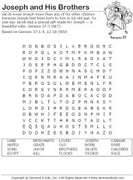 These alphabet coloring sheets will help little ones identify uppercase and lowercase versions of each letter. Joseph And His Brothers Word Search Sermons4kids