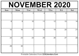 November 2020 Printable Calendar 123calendars Exceptional 2020 Calendar For November In 2020 Calendar Printables Printable Calendar Template December Calendar
