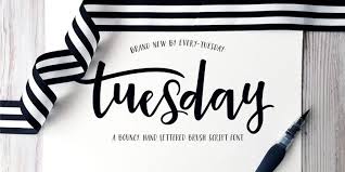 Http Fontalizer Com Uploads Posts 2016 01 1454270582 Tuesday Script Jpg Lettering Brush Script Fonts Lettering Fonts
